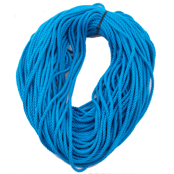 spooled hemp shibari rope 300' ready to use turquoise