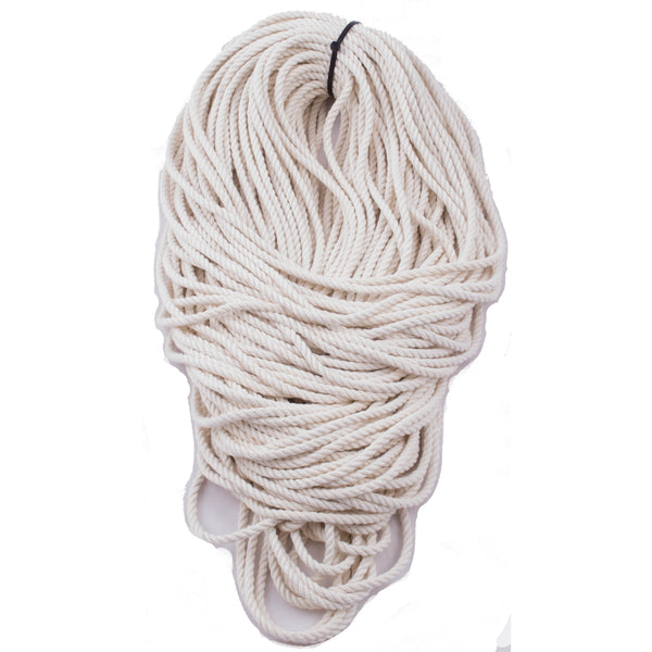 spooled hemp shibari rope 300' ready to use white