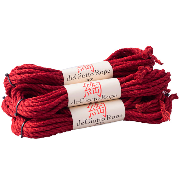 jute shibari rope bare bones kit 4x30' red