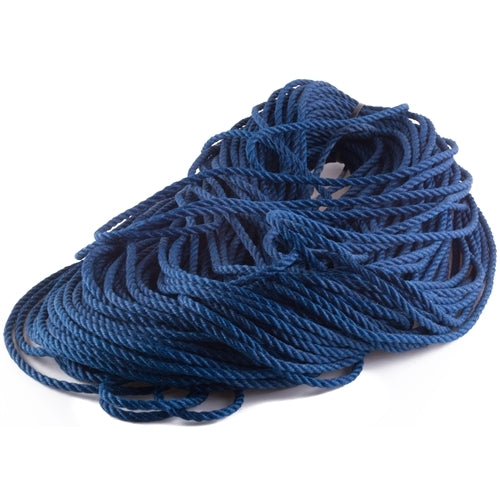 spooled natural & dyed jute rope 300+ feet raw blue