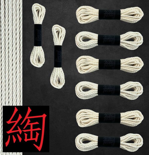 Hemp Shibari Rope Standard Kit 6x30' 2x15'