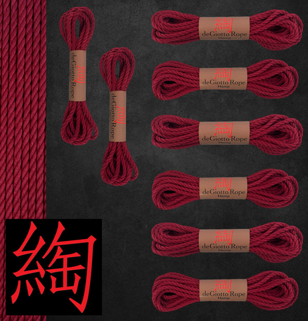 Hemp Shibari Rope Starter Suspension Kit 8x30' 2x15'