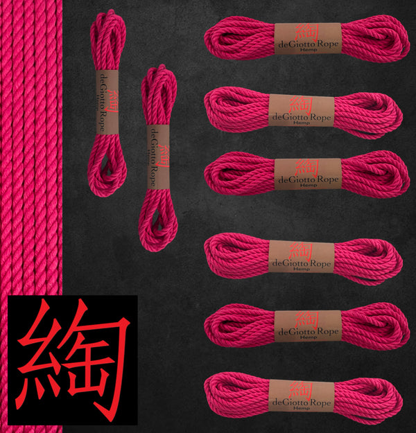 Hemp Shibari Rope Standard Kit 6x30' 2x15'