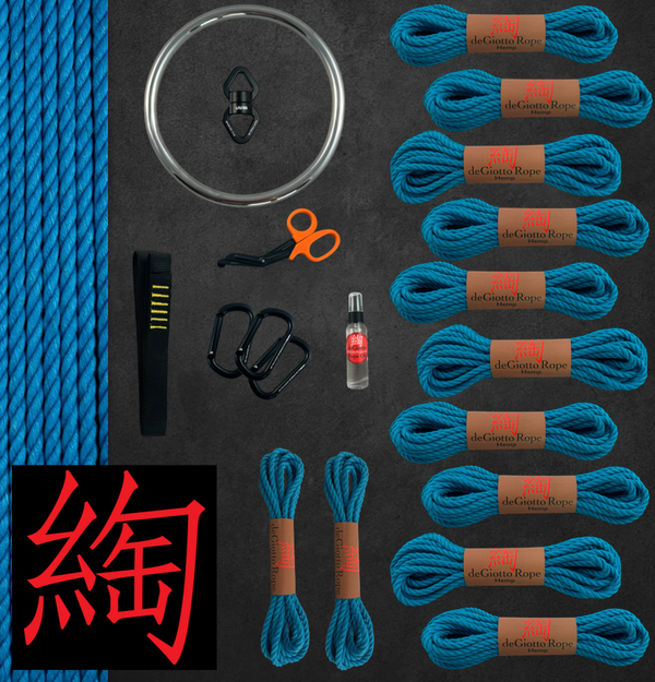 Hemp Shibari Rope Deluxe Suspension Kit 10x30' 4x15'