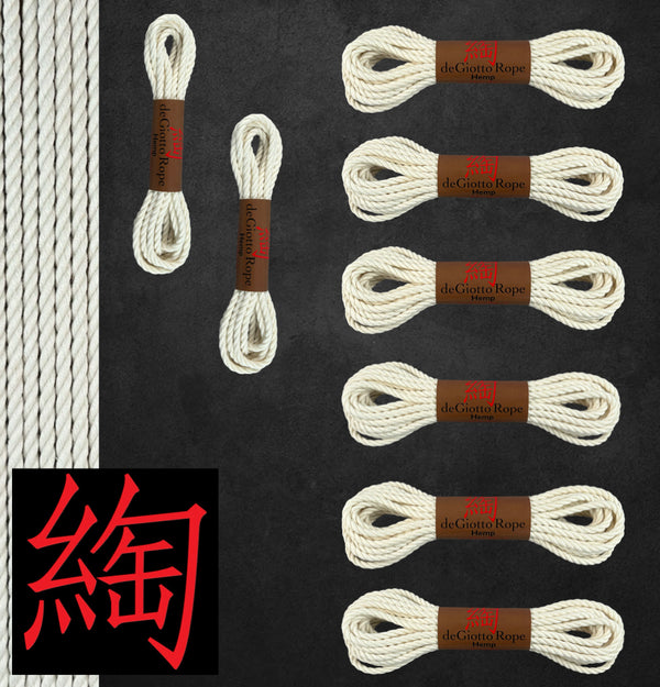 Hemp Shibari Rope Starter Suspension Kit 8x30' 2x15'