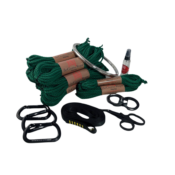 Hemp Shibari Rope Deluxe Suspension Kit 10x30' 4x15'