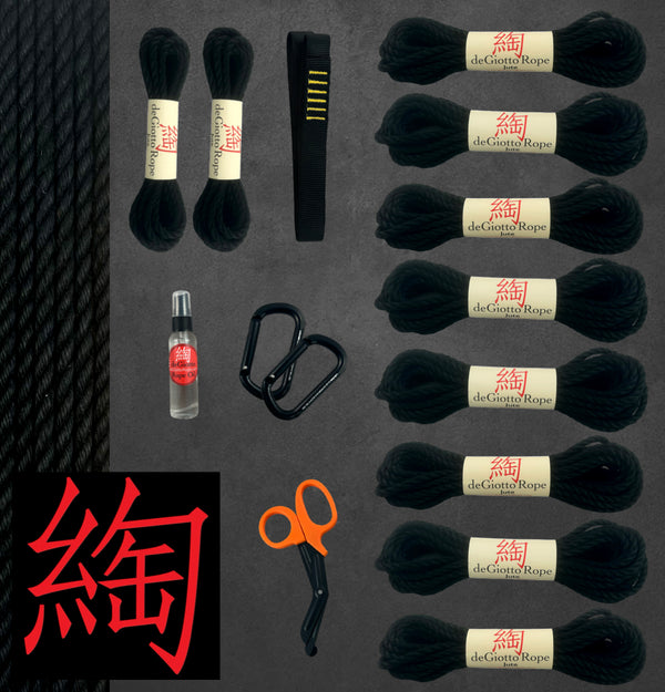 Jute Shibari Rope Suspension Starter Kit 8x30' 2x15'