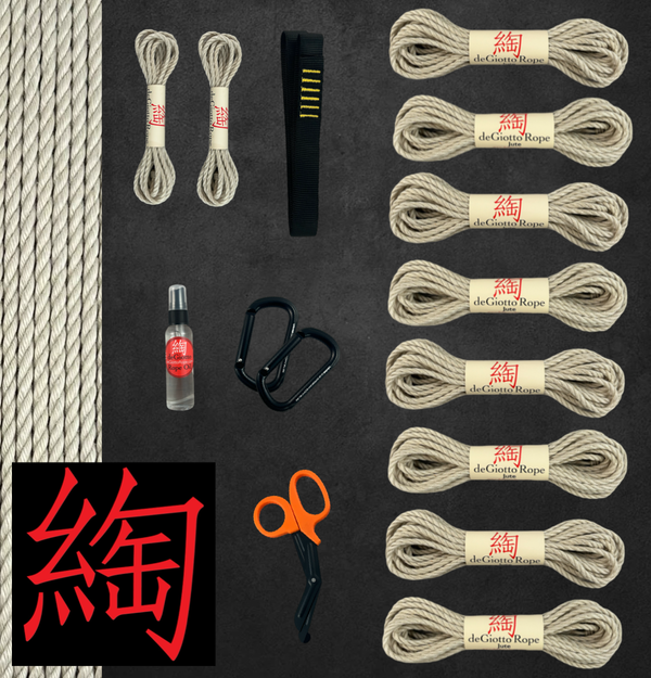 Jute Shibari Rope Suspension Starter Kit 8x30' 2x15'