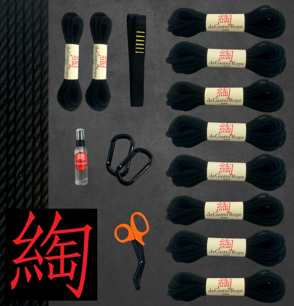 Jute Shibari Rope Suspension Starter Kit 8x30' 2x15'