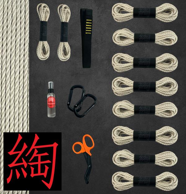 Jute Shibari Rope Suspension Starter Kit 8x30' 2x15'