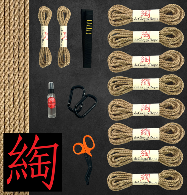 Jute Shibari Rope Suspension Starter Kit 8x30' 2x15'