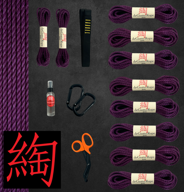 Jute Shibari Rope Suspension Starter Kit 8x30' 2x15'