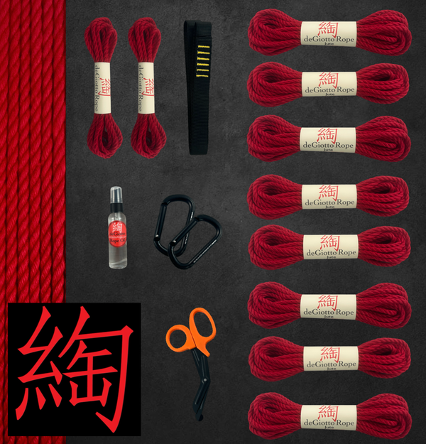 Jute Shibari Rope Suspension Starter Kit 8x30' 2x15'