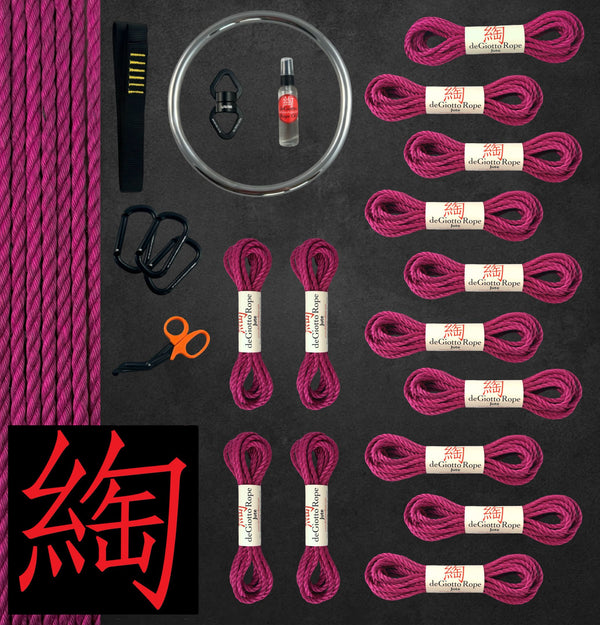 Jute Shibari Rope Deluxe Suspension Kit 10x30' 4x15'