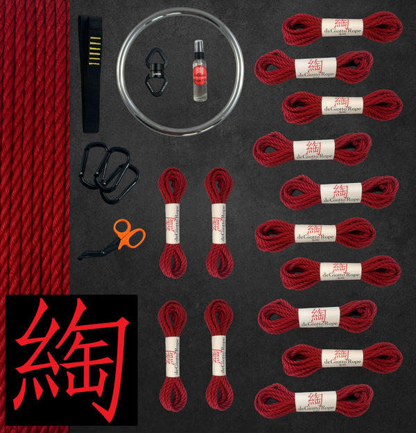 Jute Shibari Rope Deluxe Suspension Kit 10x30' 4x15'