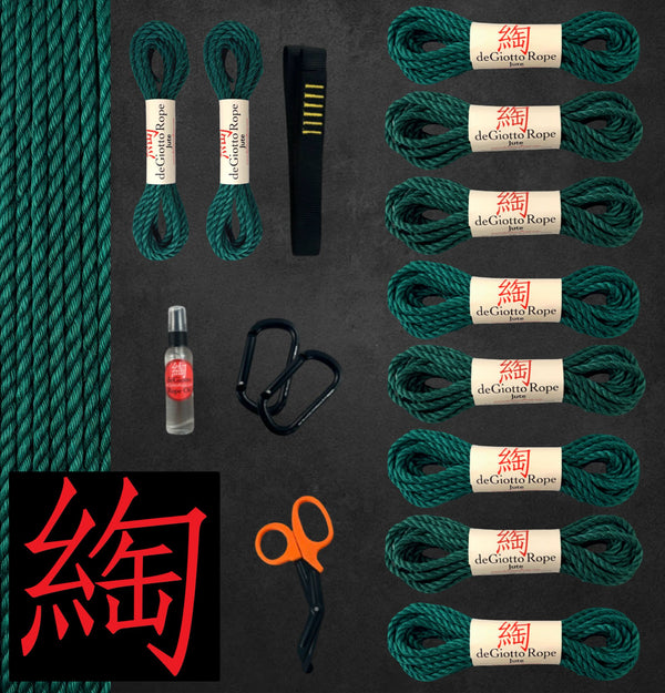 Jute Shibari Rope Suspension Starter Kit 8x30' 2x15'
