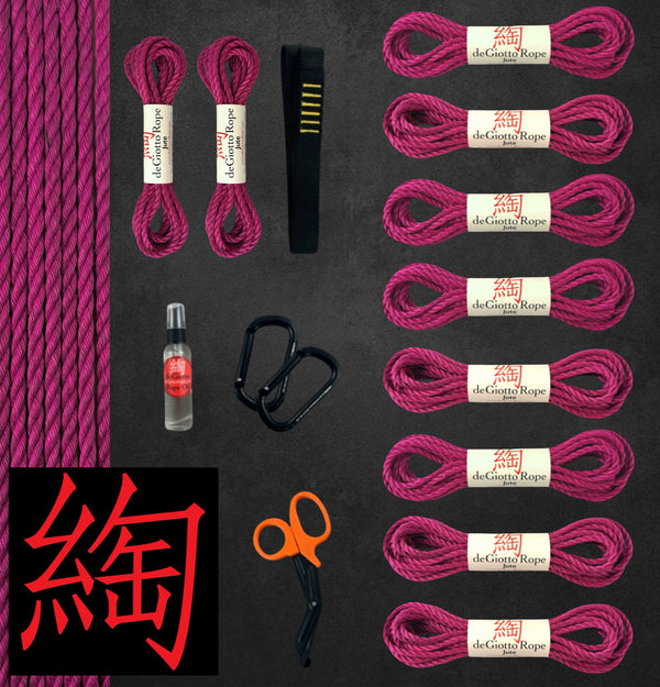 Jute Shibari Rope Suspension Starter Kit 8x30' 2x15'
