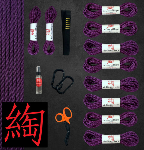 Jute Shibari Rope Suspension Starter Kit 8x30' 2x15'