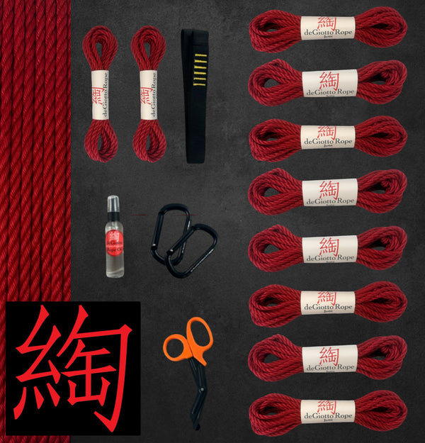Jute Shibari Rope Suspension Starter Kit 8x30' 2x15'