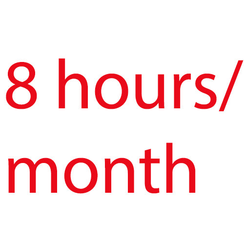 8 hours monthly (divide as you like)