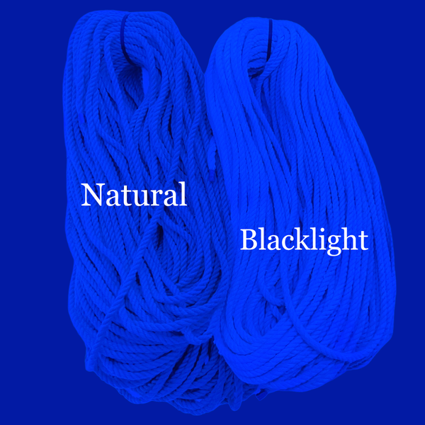 spooled hemp shibari rope 300' ready to use blacklight
