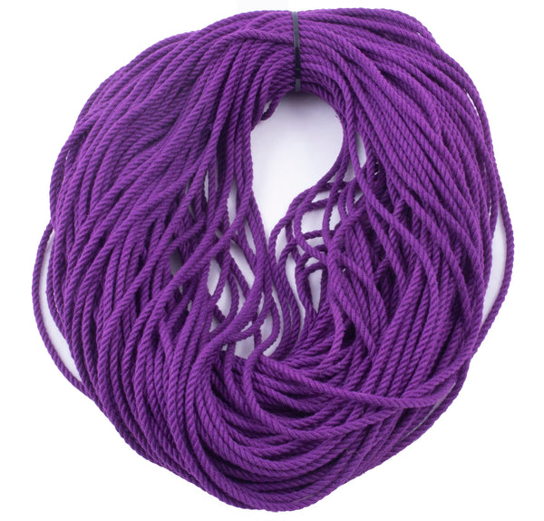 spooled hemp shibari rope 300' ready to use purple