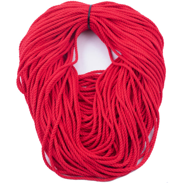 spooled hemp shibari rope 300' ready to use red