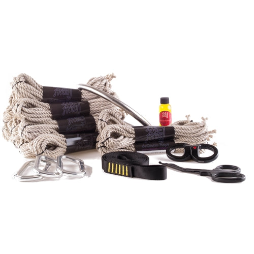 hemp shibari rope deluxe suspension kit 10x30' 4x15' blacklight