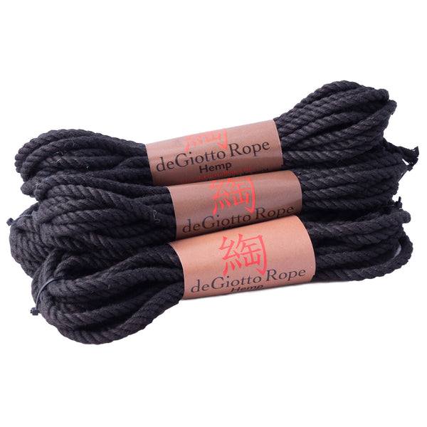 hemp shibari rope bare bones kit 4x30' black