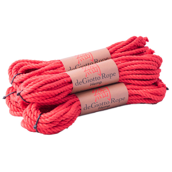 hemp shibari rope bare bones kit 4x30' red