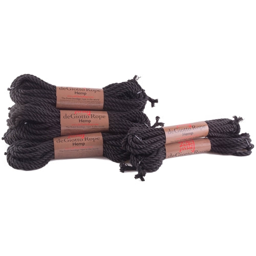 hemp shibari rope standard kit 6x30' 2x15' black