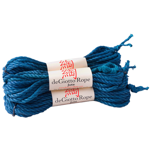 jute shibari rope bare bones kit 4x30' blue