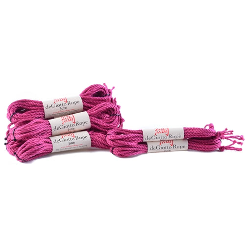 jute shibari rope standard kit 6x30' 2x15' pink/magenta