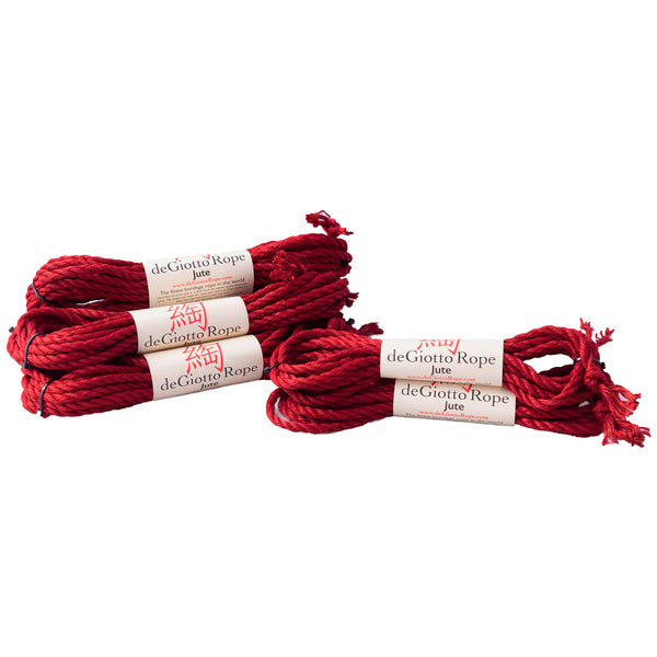 jute shibari rope standard kit 6x30' 2x15' red