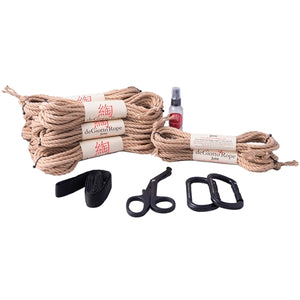 jute shibari rope suspension starter kit 8x30' 2x15' natural - standard(loose) lay