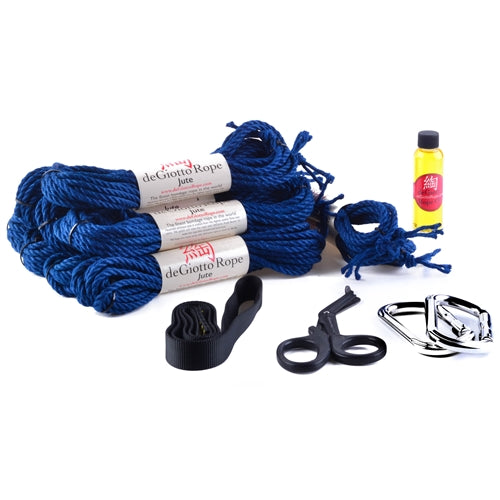 jute shibari rope suspension starter kit 8x30' 2x15' blue